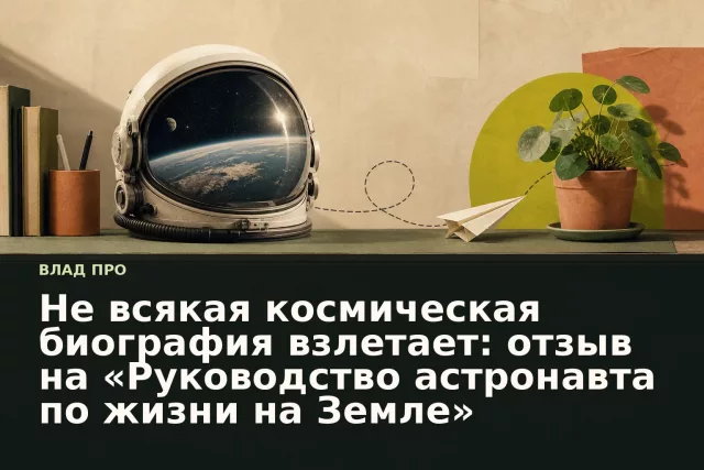 Шлем астронавта на рабочем столе, в визоре которого отражается орбита, а бумажный чек-лист превращается в траекторию полёта.