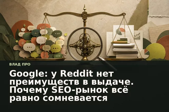 Весы поиска между форумными обсуждениями и экспертными материалами на бумажном фоне.