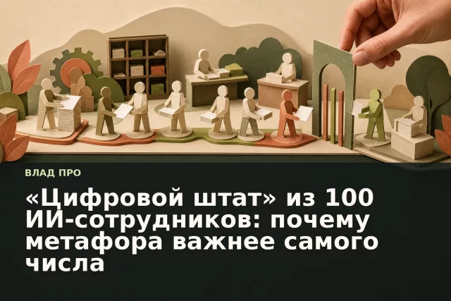 Бумажная метафора ИИ-агентов, работающих в управляемом корпоративном процессе.