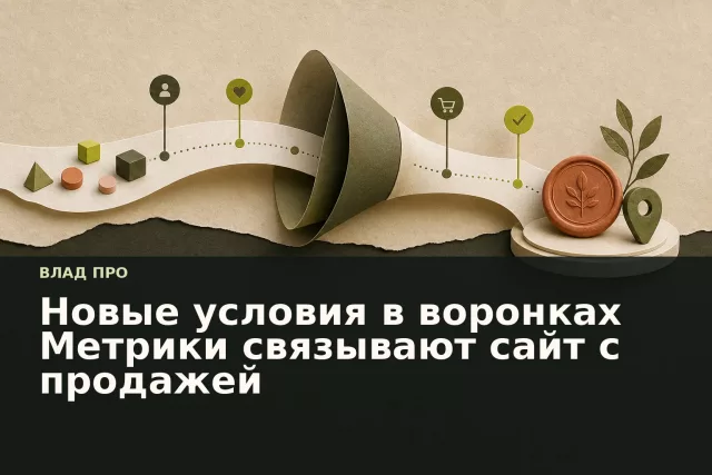 Бумажная воронка соединяет этапы выбора товара, заказа и подтверждённой покупки.