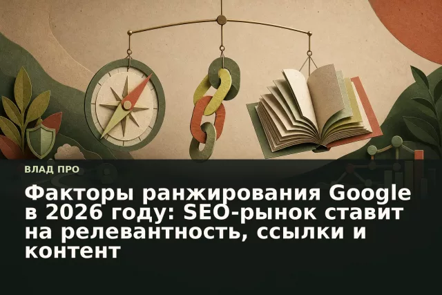 Бумажная композиция с компасом, цепочкой ссылок и раскрытой книгой как метафора ключевых факторов SEO.