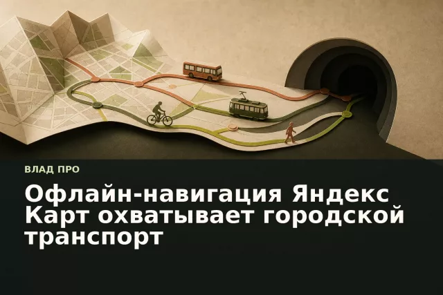 Сложенная карта города с маршрутами автобуса, трамвая, велосипеда и пешехода в офлайн-навигации.